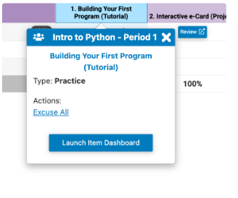 How do I access the Codesters Dashboard for the detail view of the ...